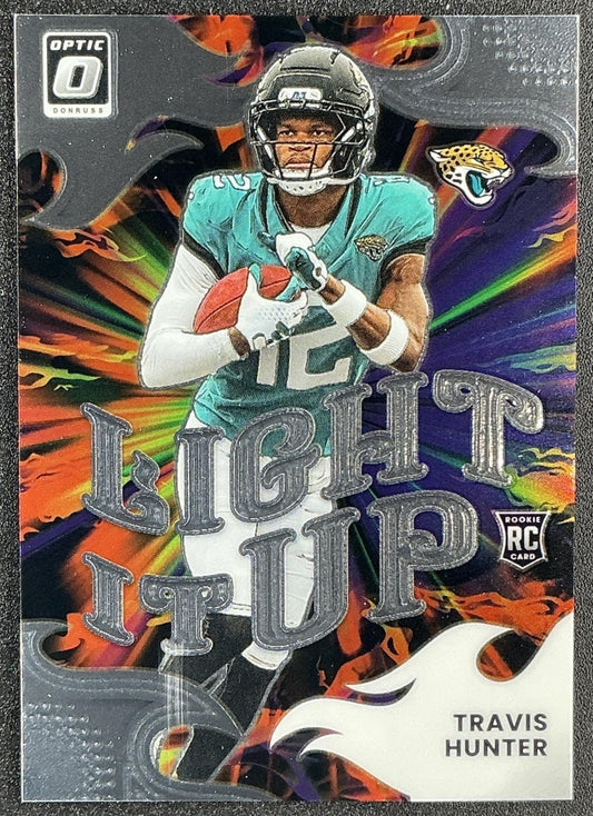 TRAVIS HUNTER 2025 PANINI DONRUSS OPTIC #4 LIGHT IT UP RC JAGUARS