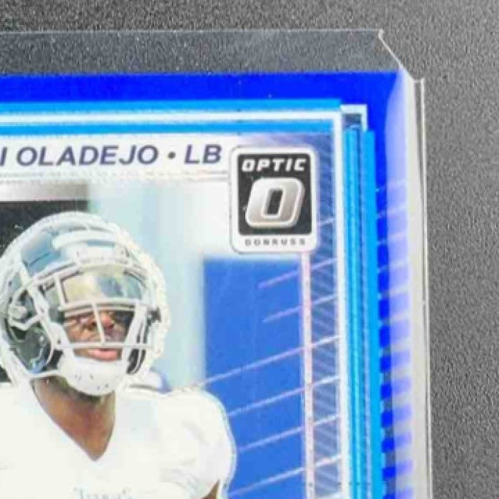 2025 Panini Donruss Optic Oluwafemi Oladejo #280 Rated Rookie Blue Hyper Prizm
