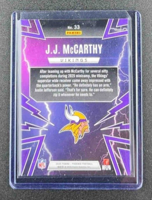 J.J. MCCARTHY 2025 PANINI PHOENIX #33 THUNDERBIRDS VIKINGS
