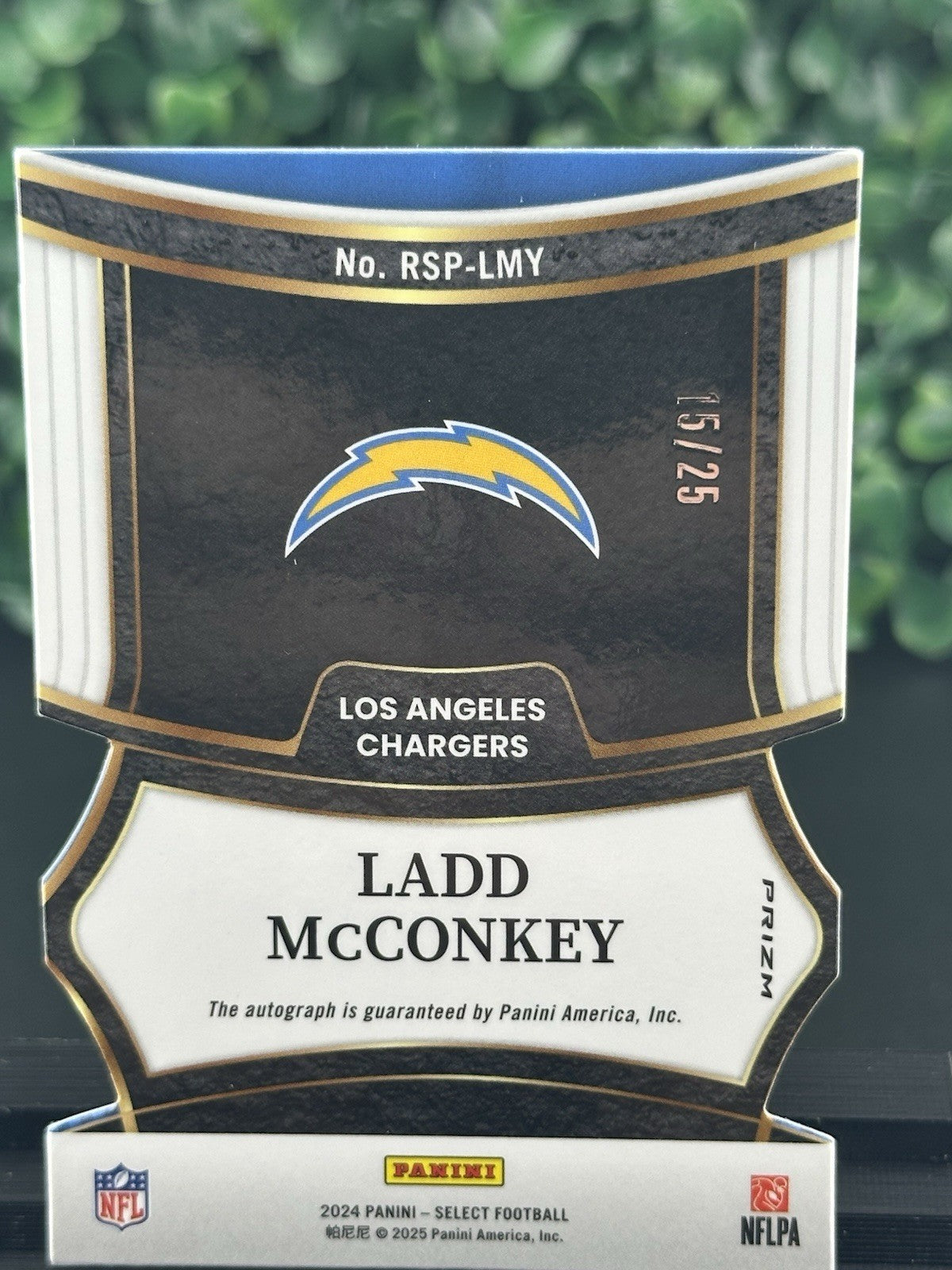 LADD MCCONKEY 2024 SELECT DIE CUT TIE DYE AUTO /25 RC NUMBER MATCH SSP CHARGERS