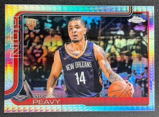 MICAH PEAVY 2025-26 TOPPS CHROME #291 PRISM REFRACTOR RC PELICANS
