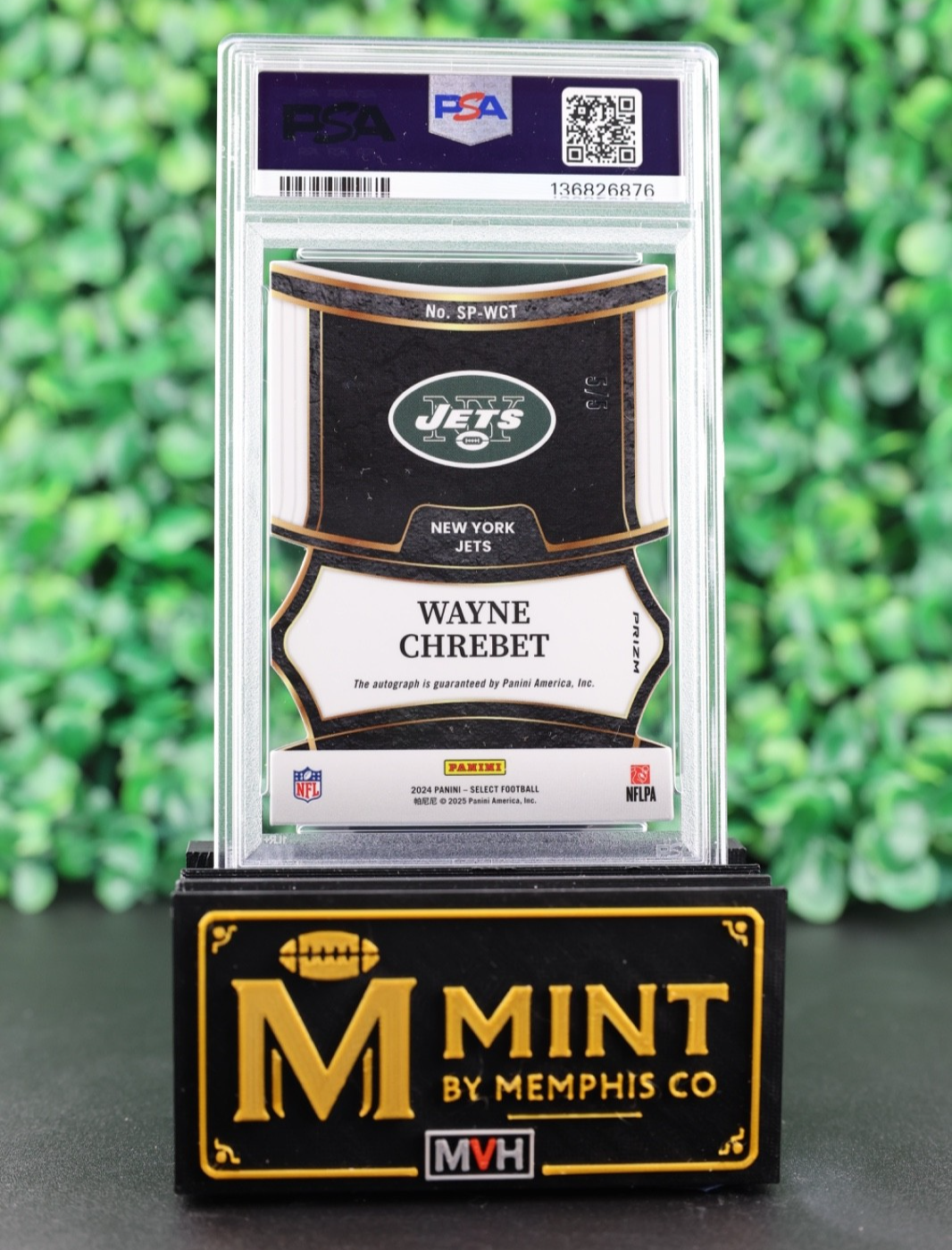 WAYNE CHREBET 2024 SELECT AUTO GREEN DIE CUT /5 SSP JETS POP 1