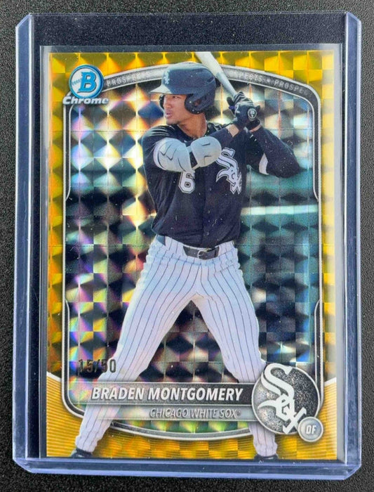 2025 Bowman Draft Braden Montgomery #BDC-18 Chrome Gold Geometric Refractor /50