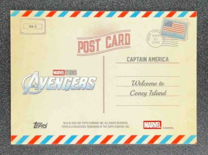 2026 Topps Brooklyn Marvel Captain America Coney Island #WB-9 Postcard