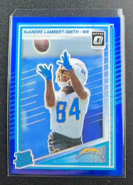 2025 Panini Donruss Optic KeAndre Lambert-Smith Rated Rookie Blue Hyper Prizm