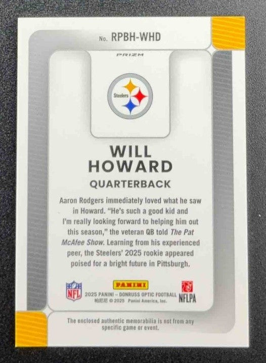 2025 Panini Donruss Optic Will Howard Rookie Phenoms Blue Hyper Prizm RC