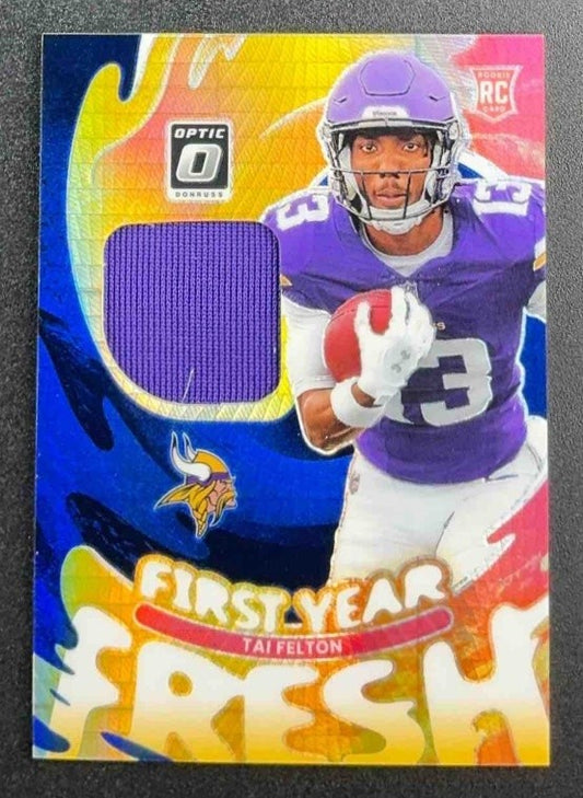 2025 PANINI DONRUSS OPTIC TAI FELTON FIRST YEAR FRESH BLUE HYPER PRIZM RC