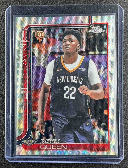 DERIK QUEEN 2025-26 TOPPS CHROME #263 WAVE REFRACTOR RC PELICANS