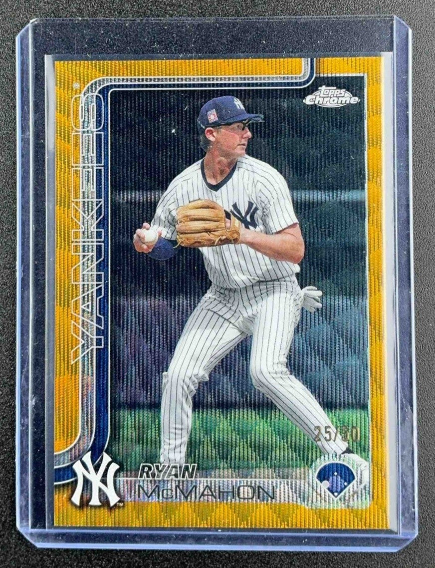 RYAN MCMAHON 2025 TOPPS CHROME UPDATE #USC66 GOLD WAVE REFRACTOR 25/50 YANKEES