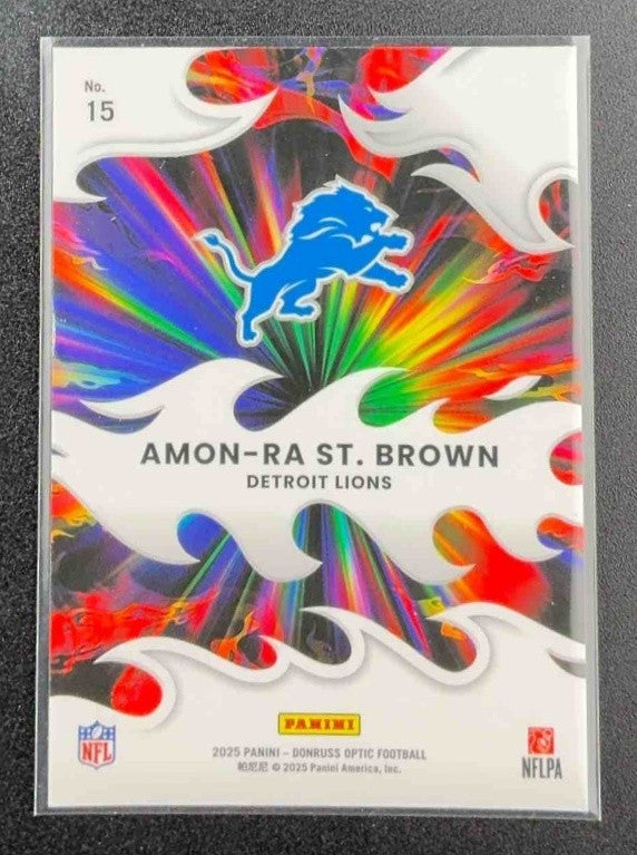 AMON-RA ST. BROWN 2025 PANINI DONRUSS OPTIC #15 LIGHT IT UP LIONS