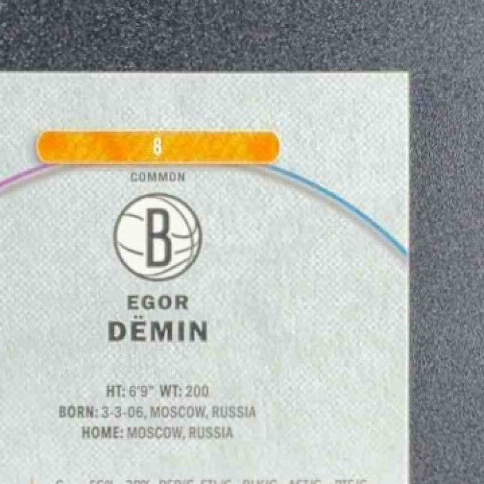 EGOR DEMIN 2025-26 TOPPS FINEST #8 COMMON OIL SPILL REFRACTOR RC NETS