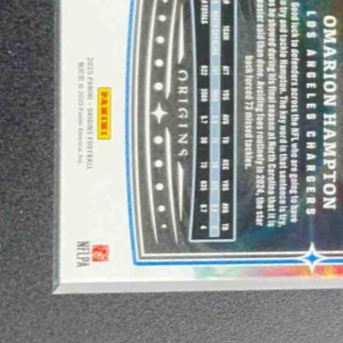 OMARION HAMPTON 2025 PANINI ORIGINS #134 ROOKIE RC CHARGERS