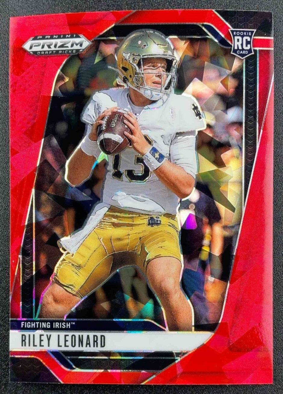 RILEY LEONARD 2025 PANINI PRIZM DRAFT PICKS #76 RED ICE RC FIGHTING IRISH