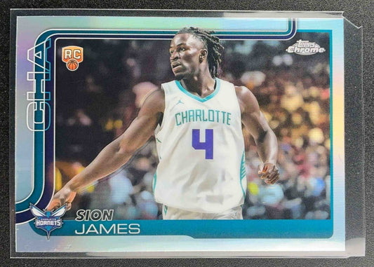 SION JAMES 2025-26 TOPPS CHROME #283 REFRACTOR RC HORNETS
