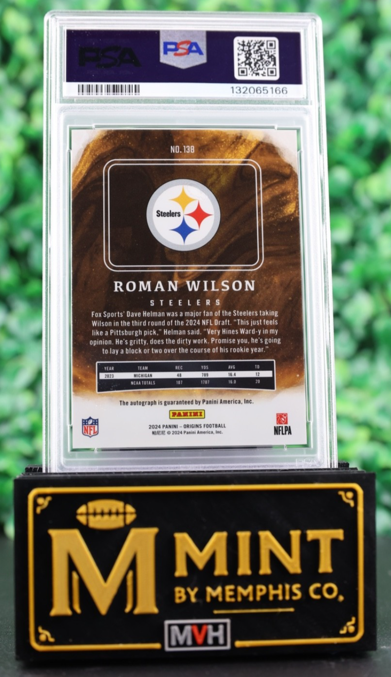 ROMAN WILSON 2024 PANINI ORIGINS RC  AUTO /99 #138 STEELERS SP POP 2