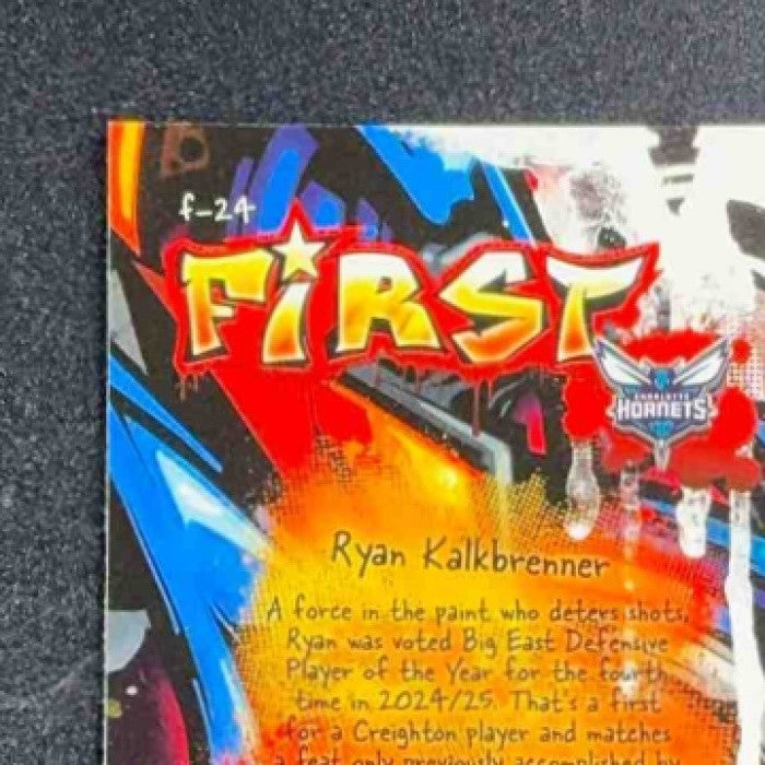 2025 Topps Finest Ryan Kalkbrenner #F-24 First Sky Blue Refractor /150 RC