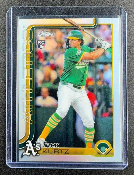 NICK KURTZ 2025 TOPPS CHROME UPDATE #USC178 REFRACTOR RC ATHLETICS