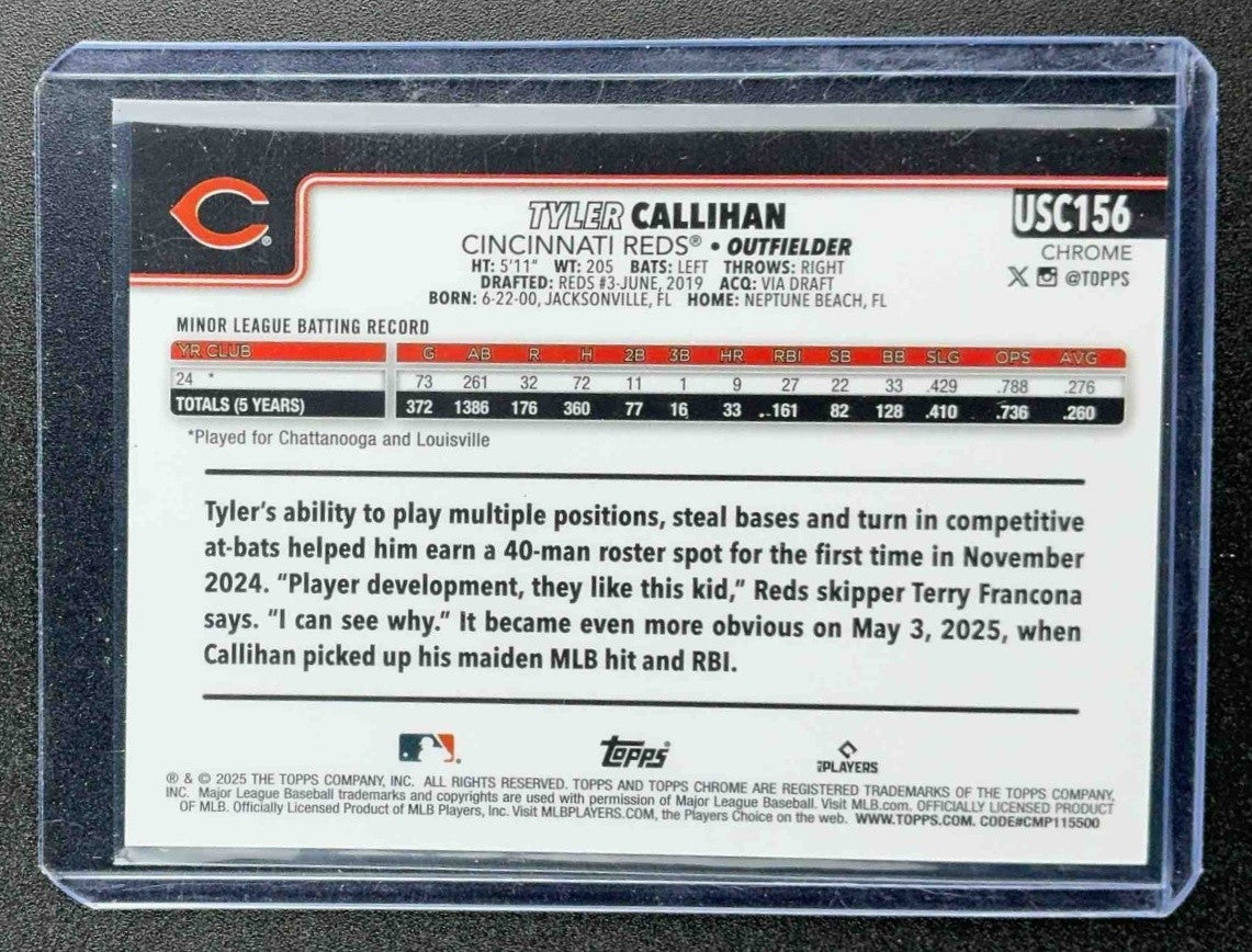 2025 Topps Chrome Update Tyler Callihan #USC156 Gold Geometric Refractor /50 RC