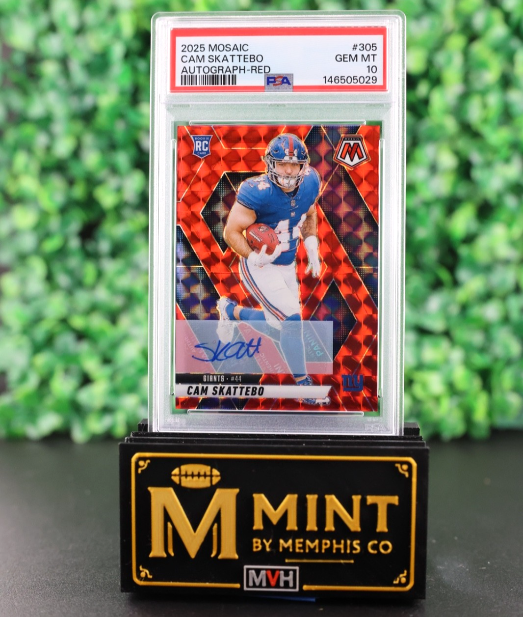 CAM SKATTEBO 2025 MOSAIC ROOKIE RC AUTO RED /199 SSP PSA 10 GEM MT POP 7 GIANTS