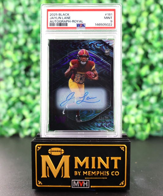 JAYLIN LANE 2025 PANINI BLACK #181 AUTO ROYAL /99 RC PSA 9 POP 1 NONE HIGHER