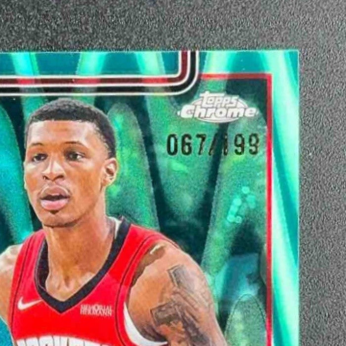 JABARI SMITH JR. 2025-26 TOPPS CHROME #62 RAYWAVE AQUA REFRACTOR 67/199 ROCKETS