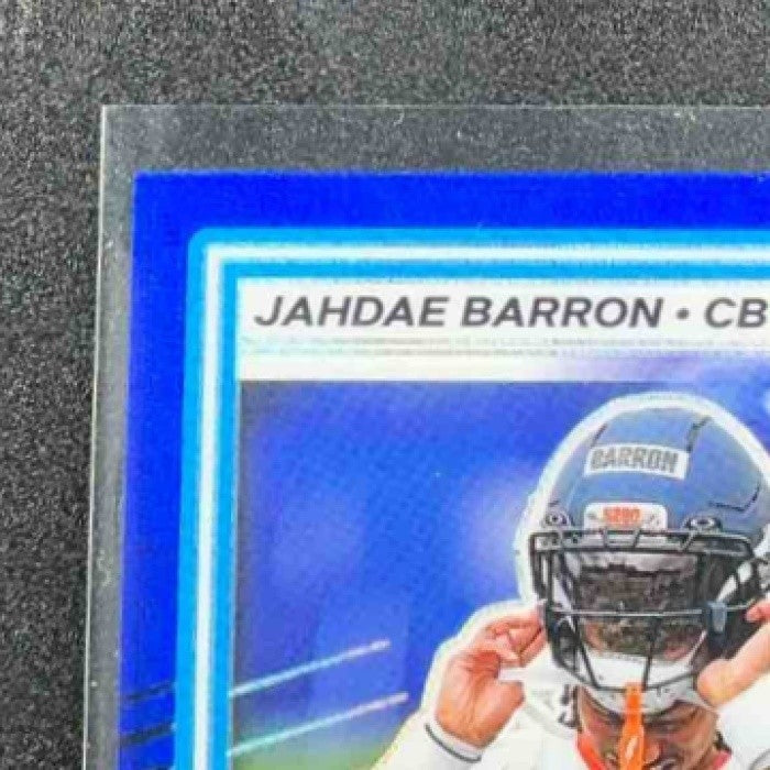 2025 Panini Donruss Optic Jahdae Barron #207 Rated Rookie Blue Hyper Prizm