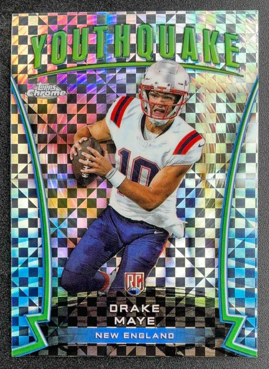 DRAKE MAYE 2024 TOPPS CHROME #Y-2 YOUTHQUAKE X-FRACTOR RC PATRIOTS