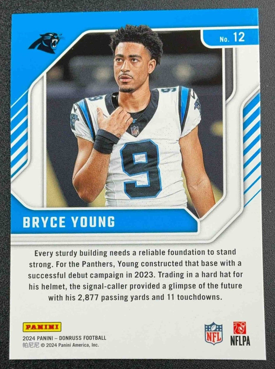 BRYCE YOUNG 2024 PANINI DONRUSS #12 THE ELITE SERIES PANTHERS