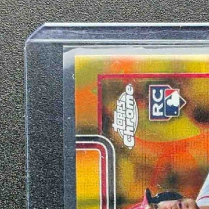 2025 Topps Chrome Levi Jordan Rookie Lava Lamp Auto Gold/Orange Refractor /85 RC