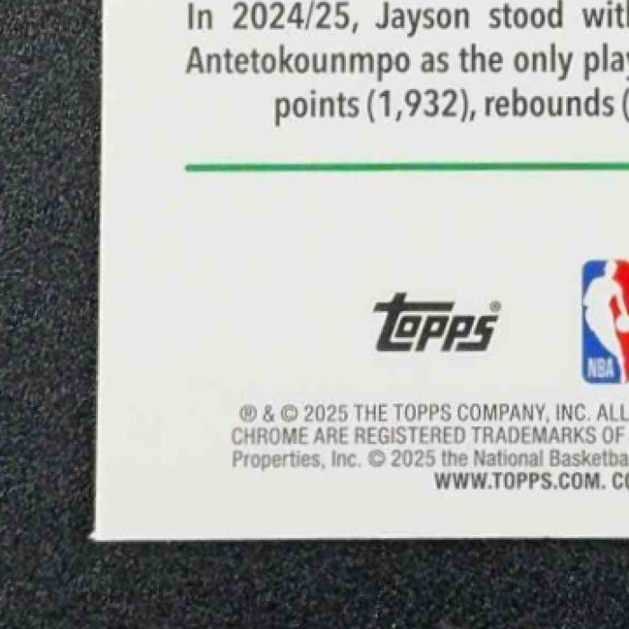 JAYSON TATUM 2025-26 TOPPS CHROME #49 RAYWAVE REFRACTOR CELTICS