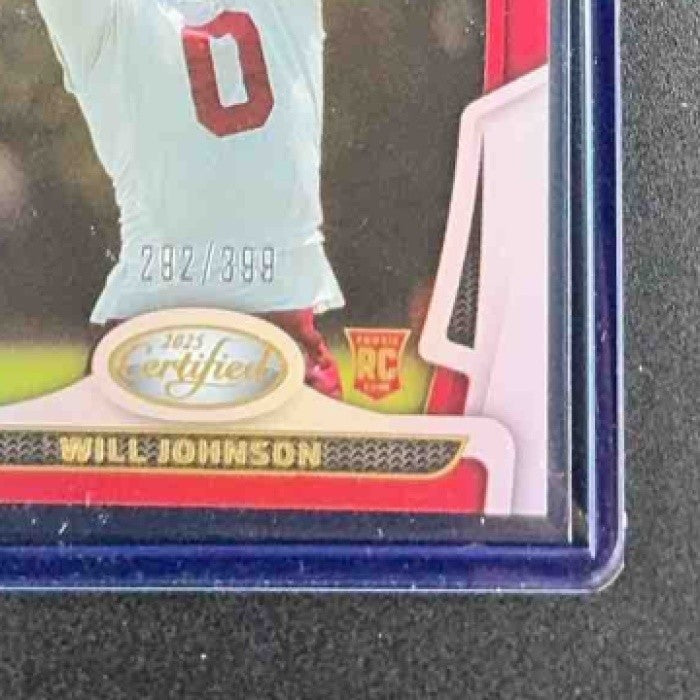 WILL JOHNSON 2025 PANINI CERTIFIED #159 ROOKIES MIRROR /399 RC CARDINALS