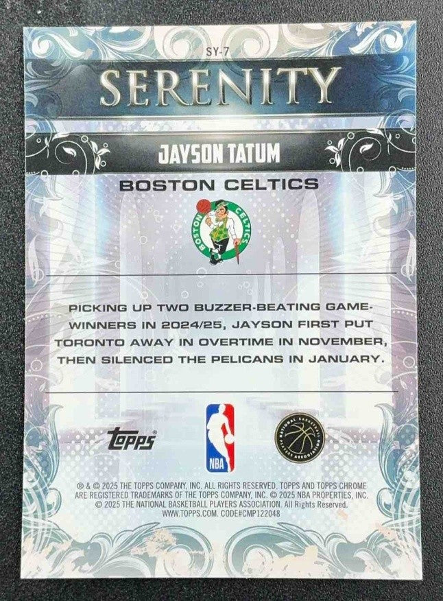 JAYSON TATUM 2025-26 TOPPS CHROME #SY-7 SERENITY CELTICS