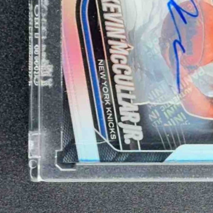 KEVIN MCCULLAR JR. 2024-25 PANINI PRIZM BLACK #246 AUTO SILVER PRIZMS RC KNICKS