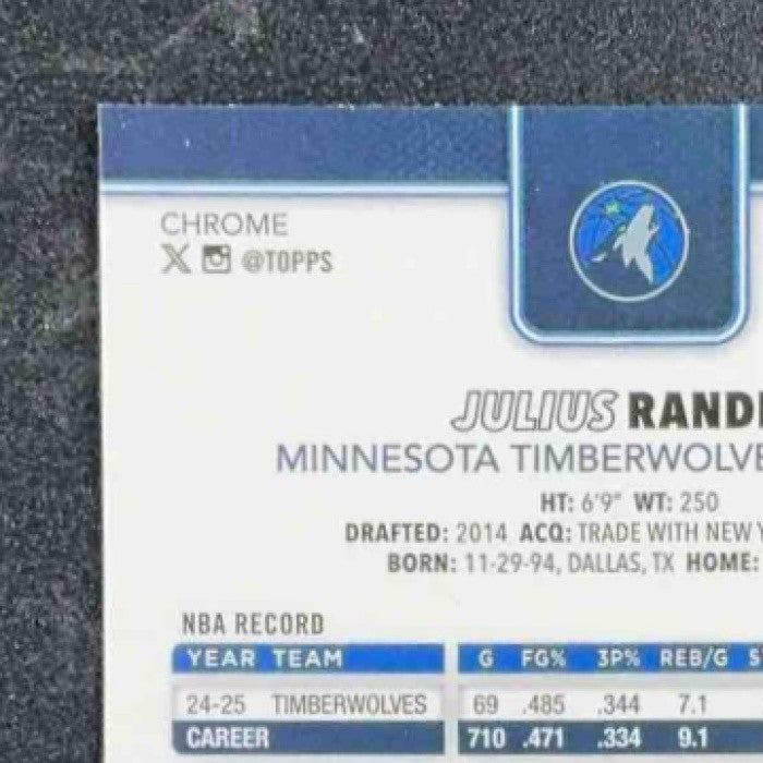 2025 Topps Chrome Julius Randle #123 RayWave Purple Refractor /75
