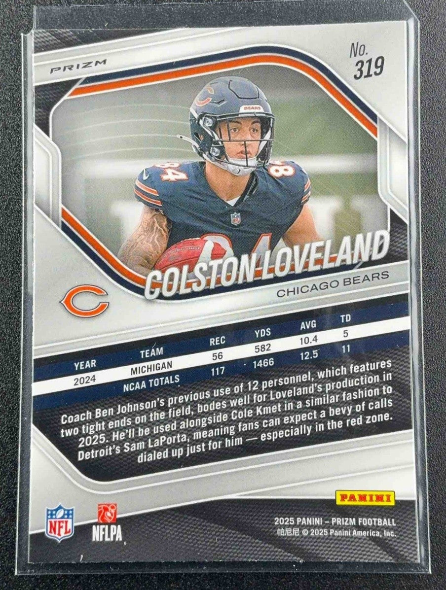 COLSTON LOVELAND 2025 PANINI PRIZM #319 NEON GREEN PULSAR RC BEARS