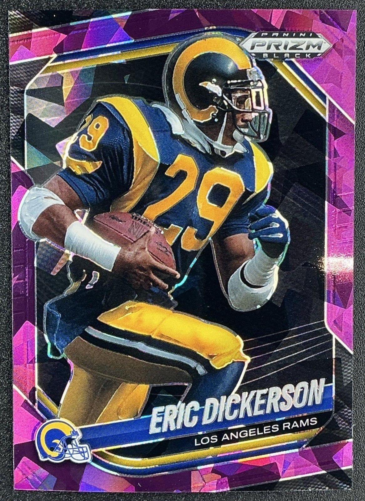 ERIC DICKERSON 2025 PANINI PRIZM BLACK #77 PURPLE ICE 44/149 RAMS