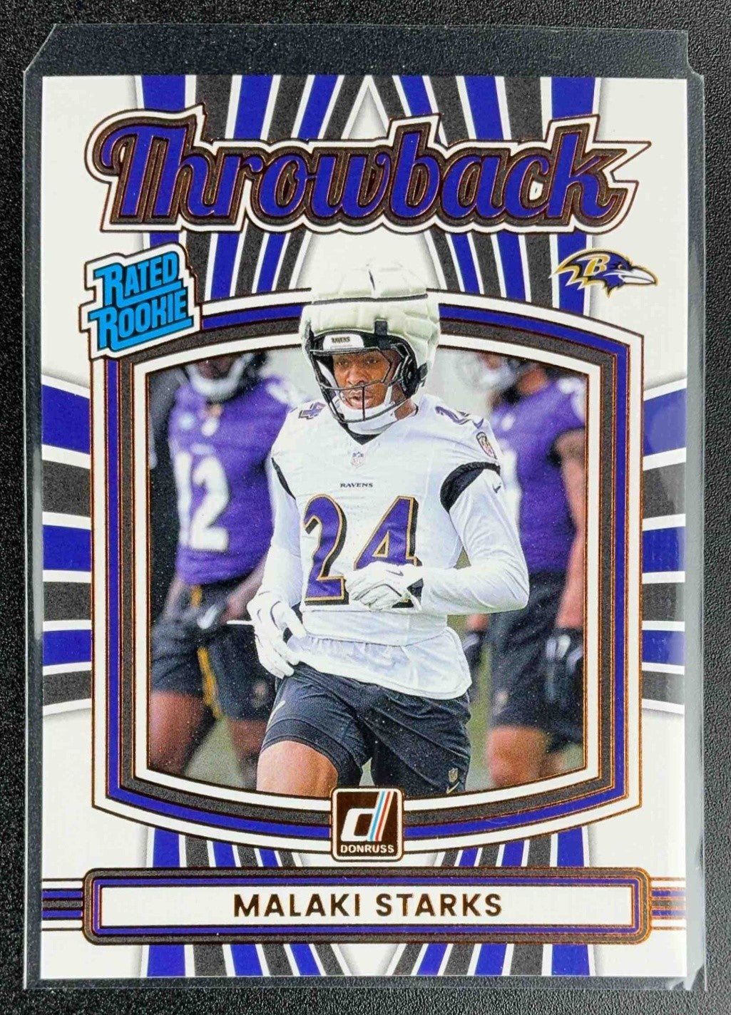 MALAKI STARKS 2025 PANINI DONRUSS #11 RATED ROOKIE THROWBACK RC RAVENS