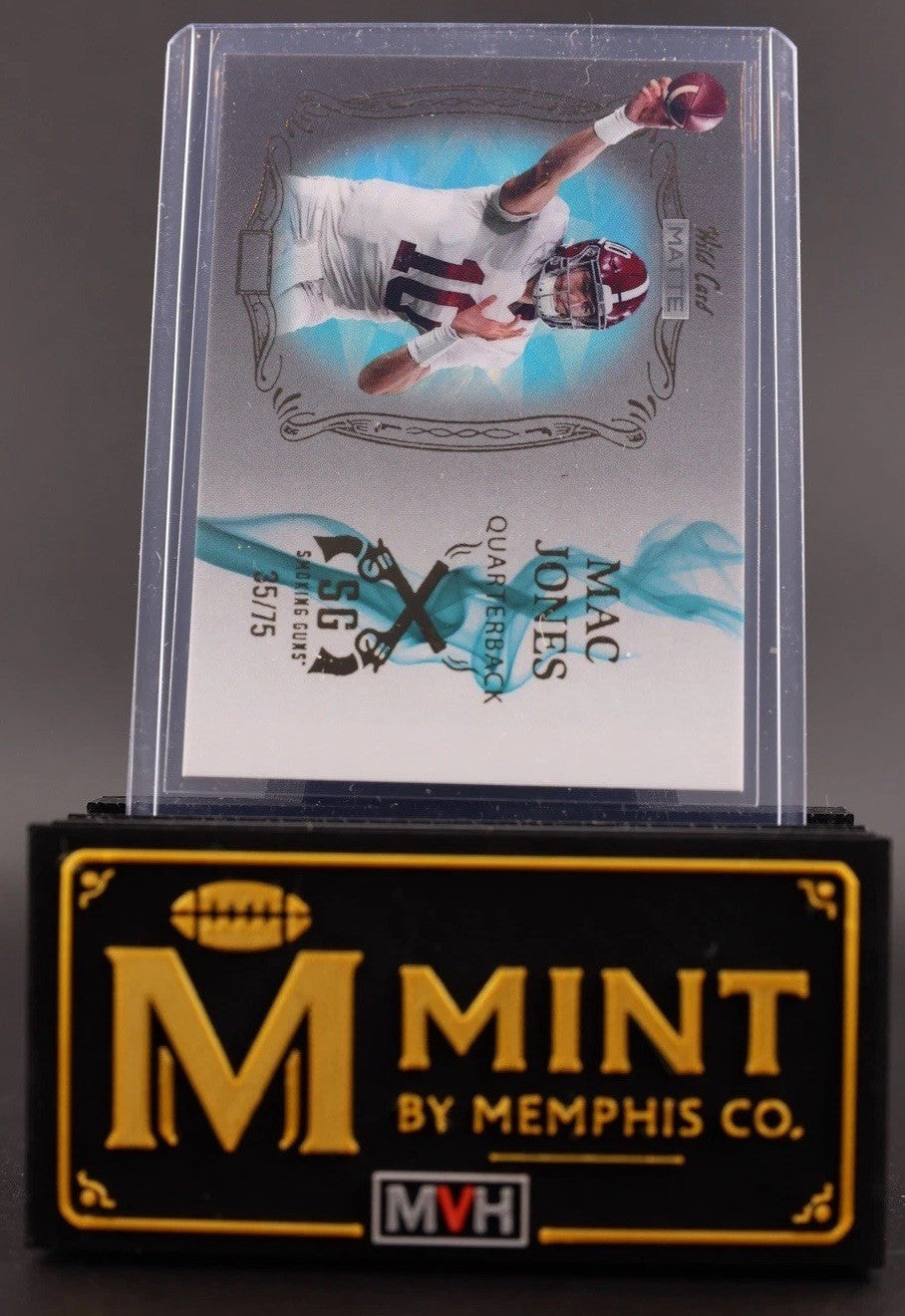 MAC JONES 2021 WILD CARD MATTE SMOKING GUNS  /75 ALABAMA