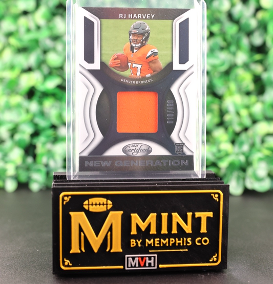 RJ HARVEY 2025 CERTIFIED NEW GENERATION PATCH MIRROR RC /499 BRONCOS