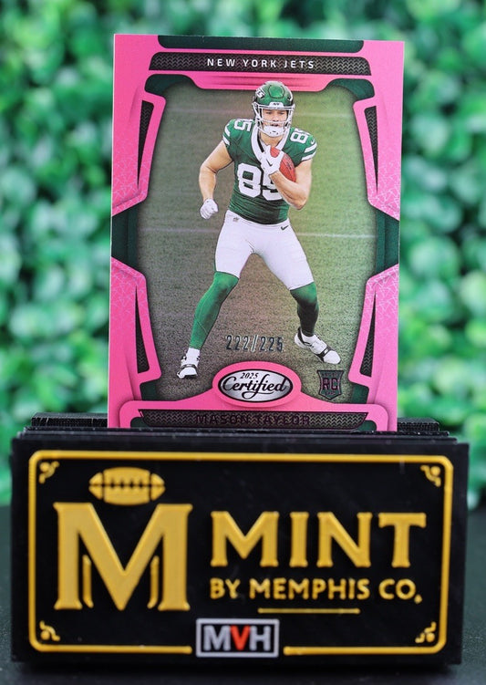 MASON TAYLOR 2025 PANINI CERTIFIED MIRROR PINK /225 NEW YORK JETS RC