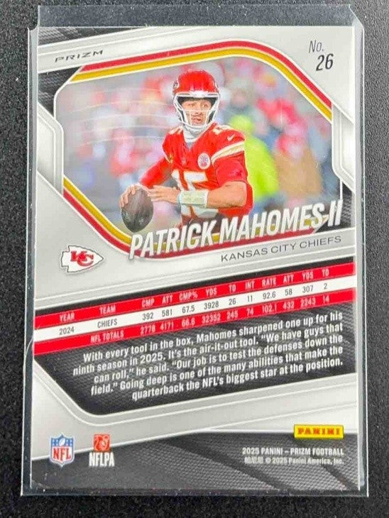 PATRICK MAHOMES II 2025 PANINI PRIZM #26 SILVER CHIEFS