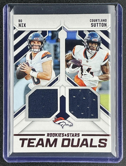 2025 Panini Rookies & Stars Bo Nix Courtland Sutton #TD-DEN Team Duals MEM