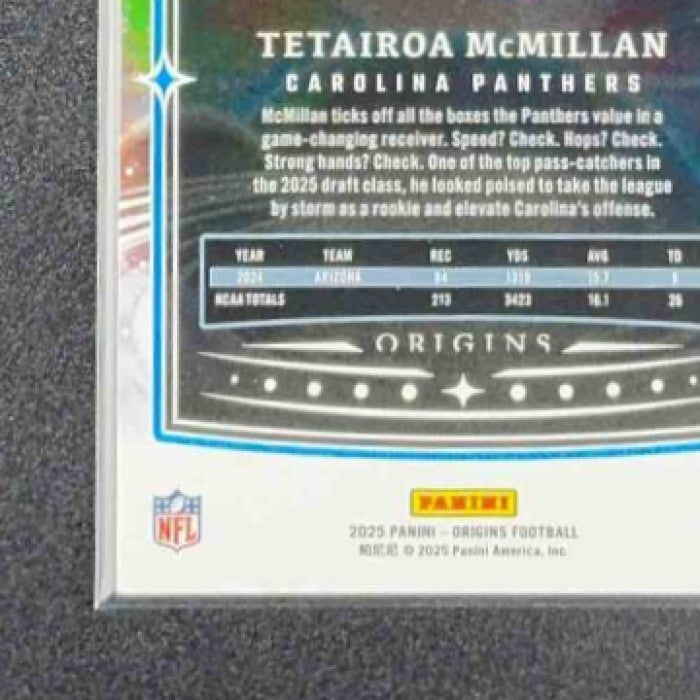 TETAIROA MCMILLAN 2025 PANINI ORIGINS #116 ROOKIE RC PANTHERS