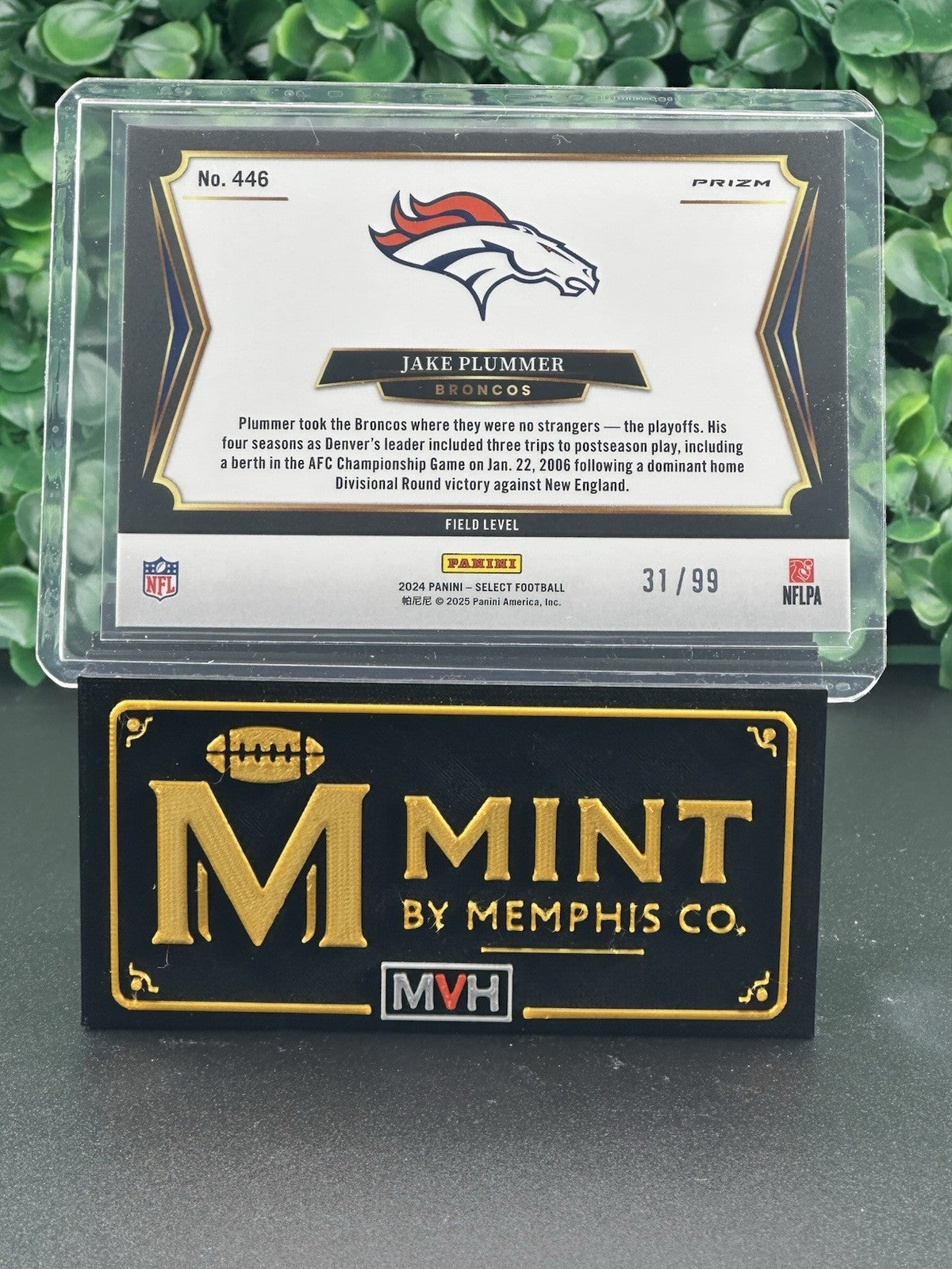 JAKE PLUMMER 2024 PANINI SELECT FOOTBALL #446 FIELD LEVEL TRI-COLOR PRIZM /99