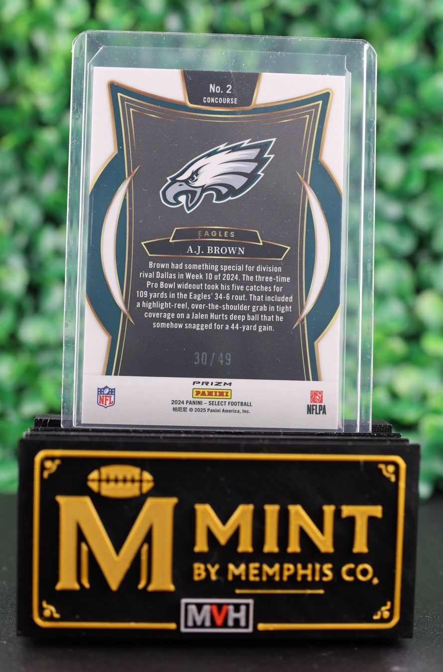 AJ BROWN 2024 SELECT CONCOURSE #2 ORANGE PRIZM /49 PHILADELPHIA EAGLES SP