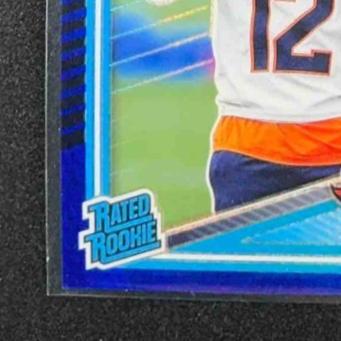 2025 Panini Donruss Optic Jahdae Barron #207 Rated Rookie Blue Hyper Prizm