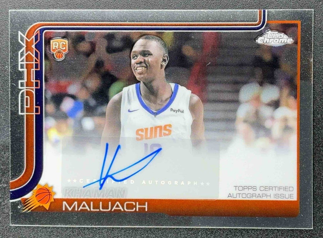 KHAMAN MALUACH 2025-26 TOPPS CHROME #TCAR-KM ROOKIE AUTO RC SUNS