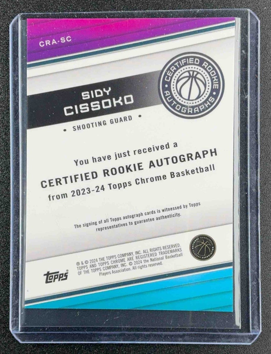 2023 TOPPS CHROME SIDY CISSOKO #CRA-SC ROOKIE AUTO RED ICE REFRACTOR /5 RC