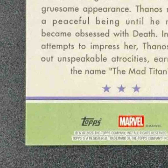THANOS 2026 TOPPS BROOKLYN COLLECTION MARVEL CAPTAIN AMERICA #26