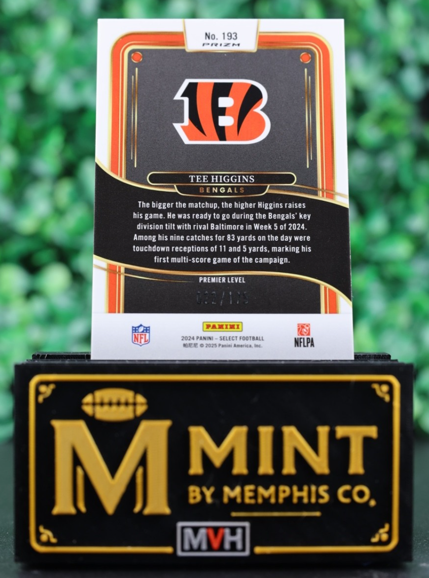 TEE HIGGINS 2024 SELECT PREMIER LEVEL BLUE CHECKERBOARD /175 BENGALS